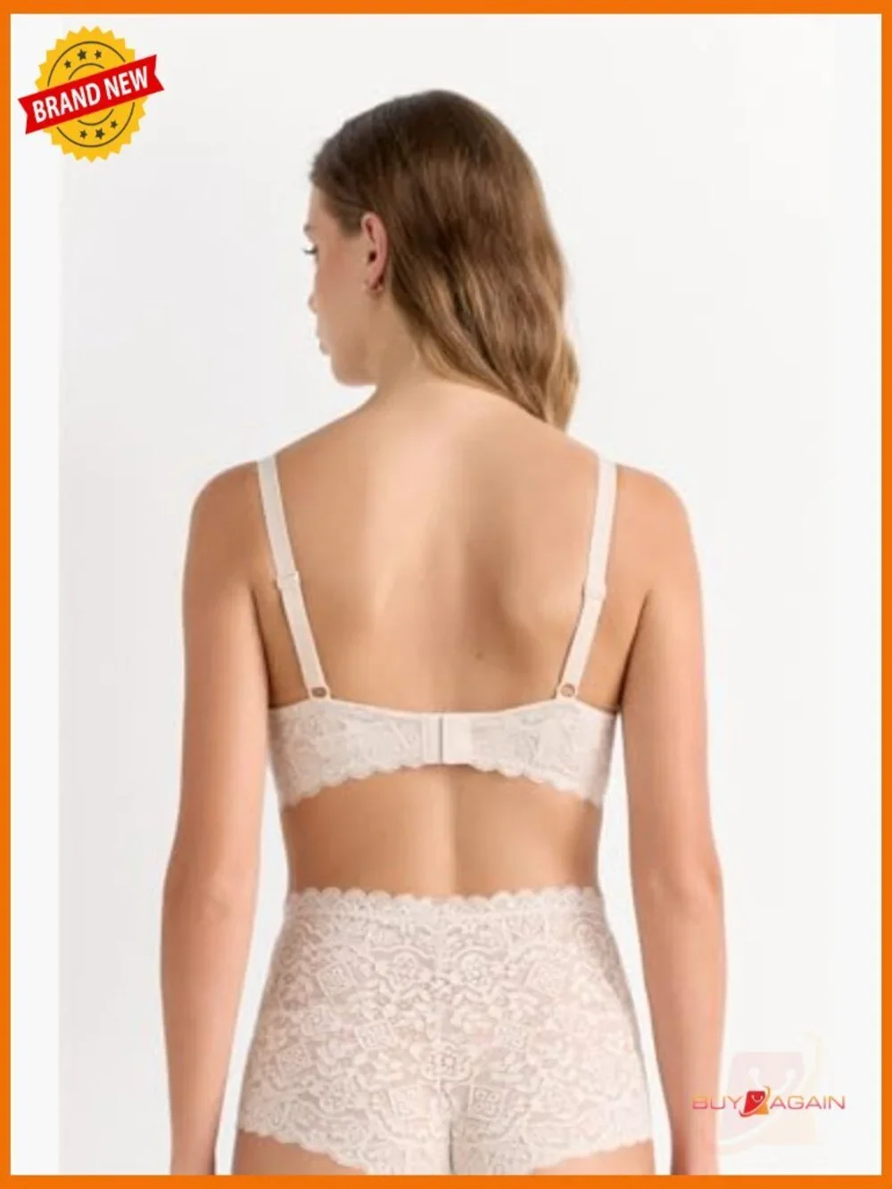 Lace Balconette Bra, Lightly Padded, Adjustable Straps, Wired, U-Back, Medium